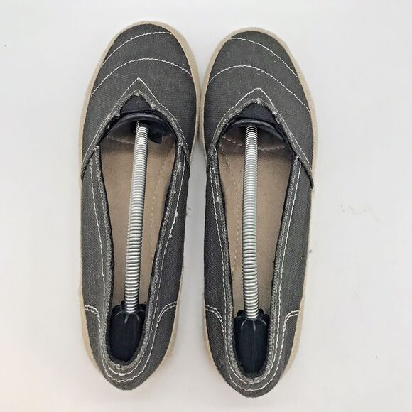 Maui Island Women's 8.5M Gray Canvas Slip On Tiki Shoes Espadrille Comfort Flats - Picture 6 of 10